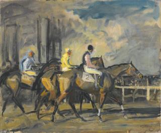 Sir Alfred James Munnings, P.R.A., R.W.S. - After The Steeplechase At Newbury