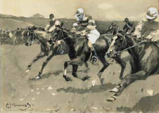 Sir Alfred James Munnings, P.R.A., R.W.S. - At the Point-to-Point
