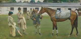 Sir Alfred James Munnings, P.R.A., R.W.S. - British kempton Park Stables