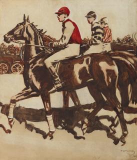 Sir Alfred James Munnings, P.R.A., R.W.S. - Going to the start