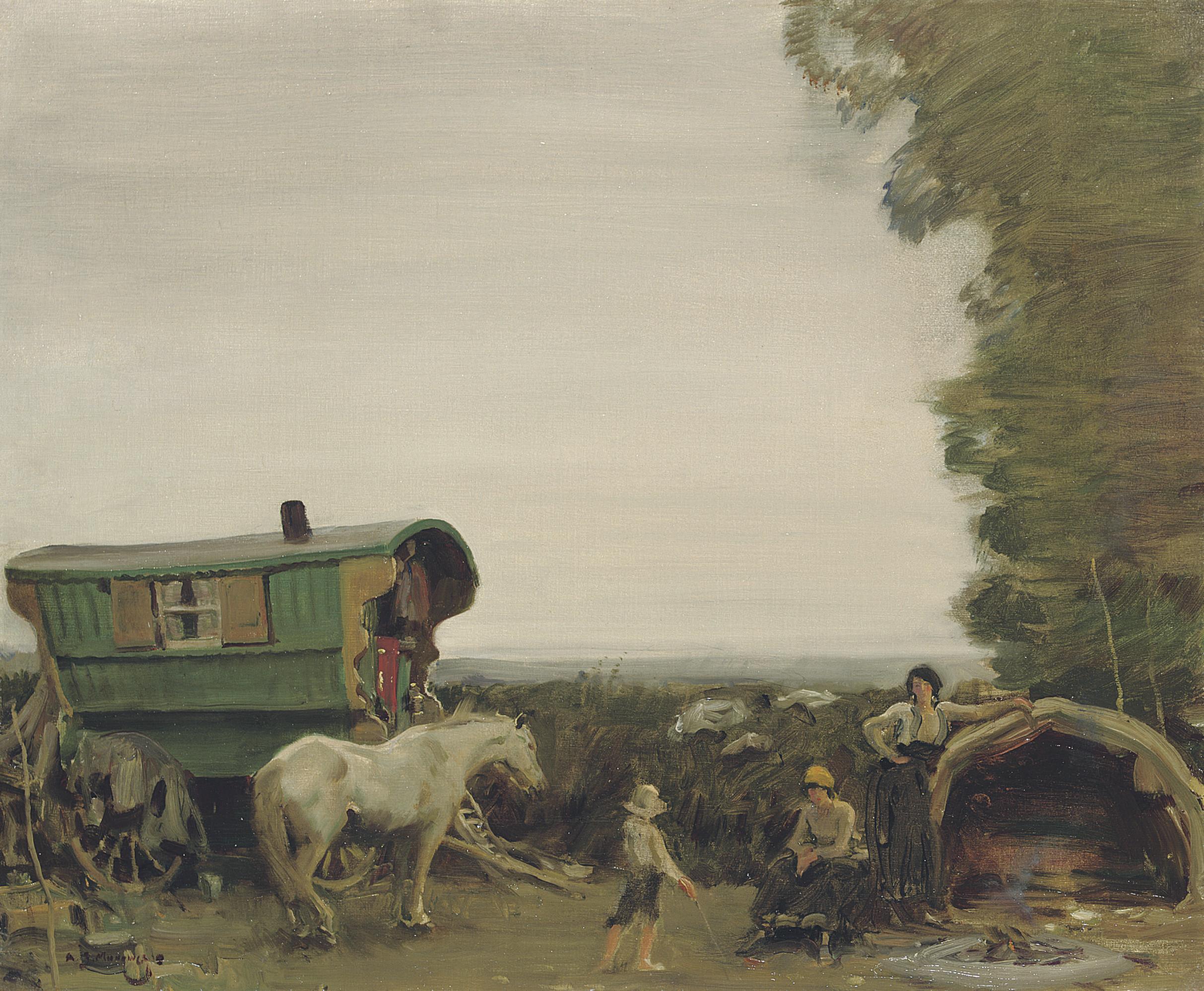 Sir Alfred James Munnings, P.R.A., R.W.S. - Gypsies in Hampshire
