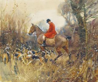 Sir Alfred James Munnings, P.R.A., R.W.S. - Huntsman in Cover