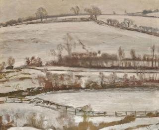 Sir Alfred James Munnings, P.R.A., R.W.S. - Looking across the river Barle, Withypool, Devon