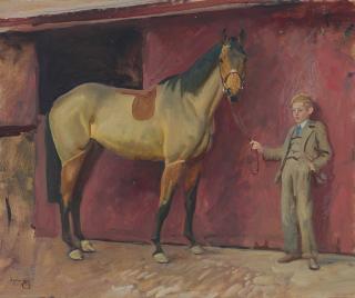 Sir Alfred James Munnings, P.R.A., R.W.S. - My Horse \'Anarchist\'