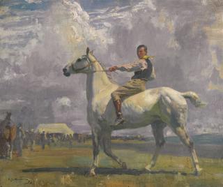 Sir Alfred James Munnings, P.R.A., R.W.S. - Ned Osborne On Grey Tick