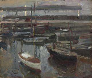 Sir Alfred James Munnings, P.R.A., R.W.S. - Newlyn Harbour