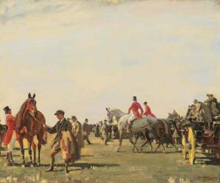 Sir Alfred James Munnings, P.R.A., R.W.S. - Saddling up