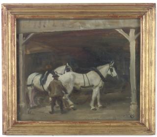 Sir Alfred James Munnings, P.R.A., R.W.S., - Sketch of Horses, Chantilly
