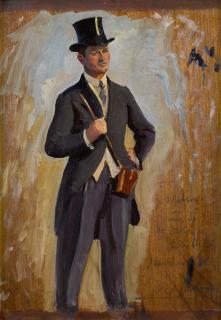 Sir Alfred James Munnings, P.R.A., R.W.S. - Study of J. Watson, trainer to Mr. Anthony de Rothschild