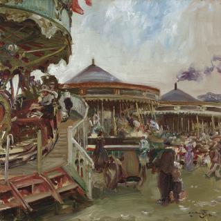 Sir Alfred James Munnings, P.R.A., R.W.S. - The Fairground