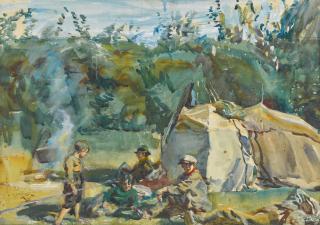 Sir Alfred James Munnings, P.R.A., R.W.S. - The Gypsy Encampment