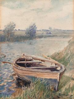 Sir Alfred James Munnings, P.R.A., R.W.S. - The rowing boat
