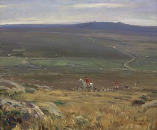 Sir Alfred James Munnings, P.R.A., R.W.S. - Western Hunt, Zennor Hill