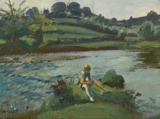 Sir Alfred James Munnings, P.R.A. - Withypool By The Barle, Exmoor