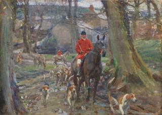 Sir Alfred James Munnings, PRA, RWS - Jogging on