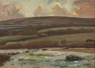 Sir Alfred James Munnings, PRA, RWS - The Barle River, Withypool, Exmoor