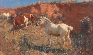 Sir Alfred James Munnings, PRA, RWS - The old gravel pit, Swainsthorpe