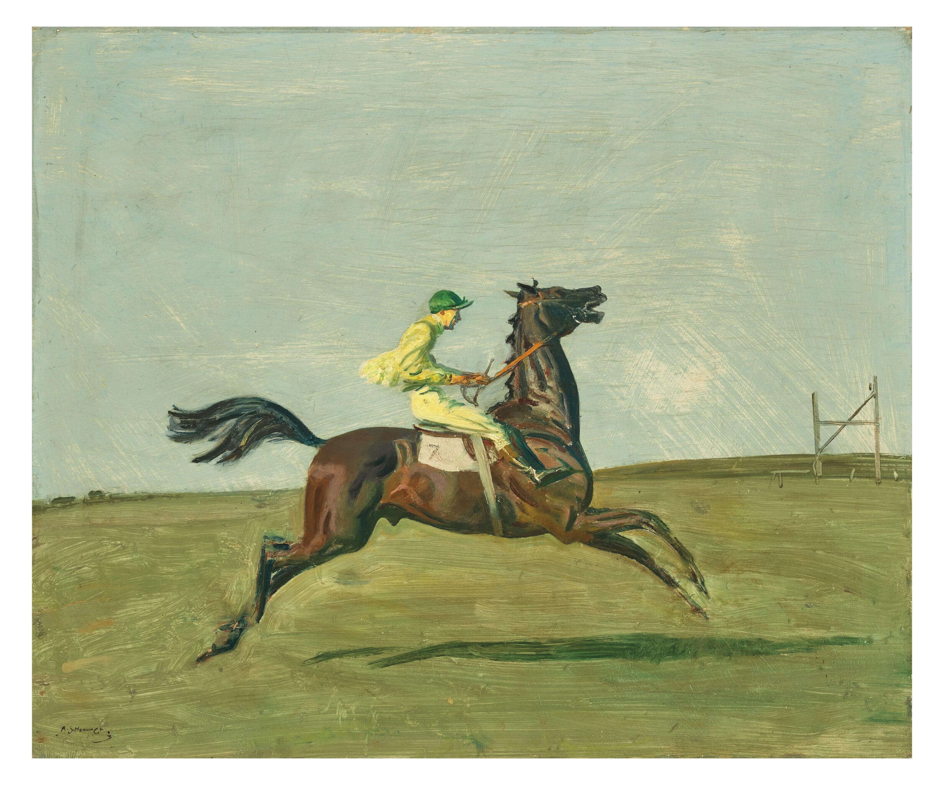 Sir Alfred James Munnings, R.A., R.W.S. - The Runaway - Newmarket incident