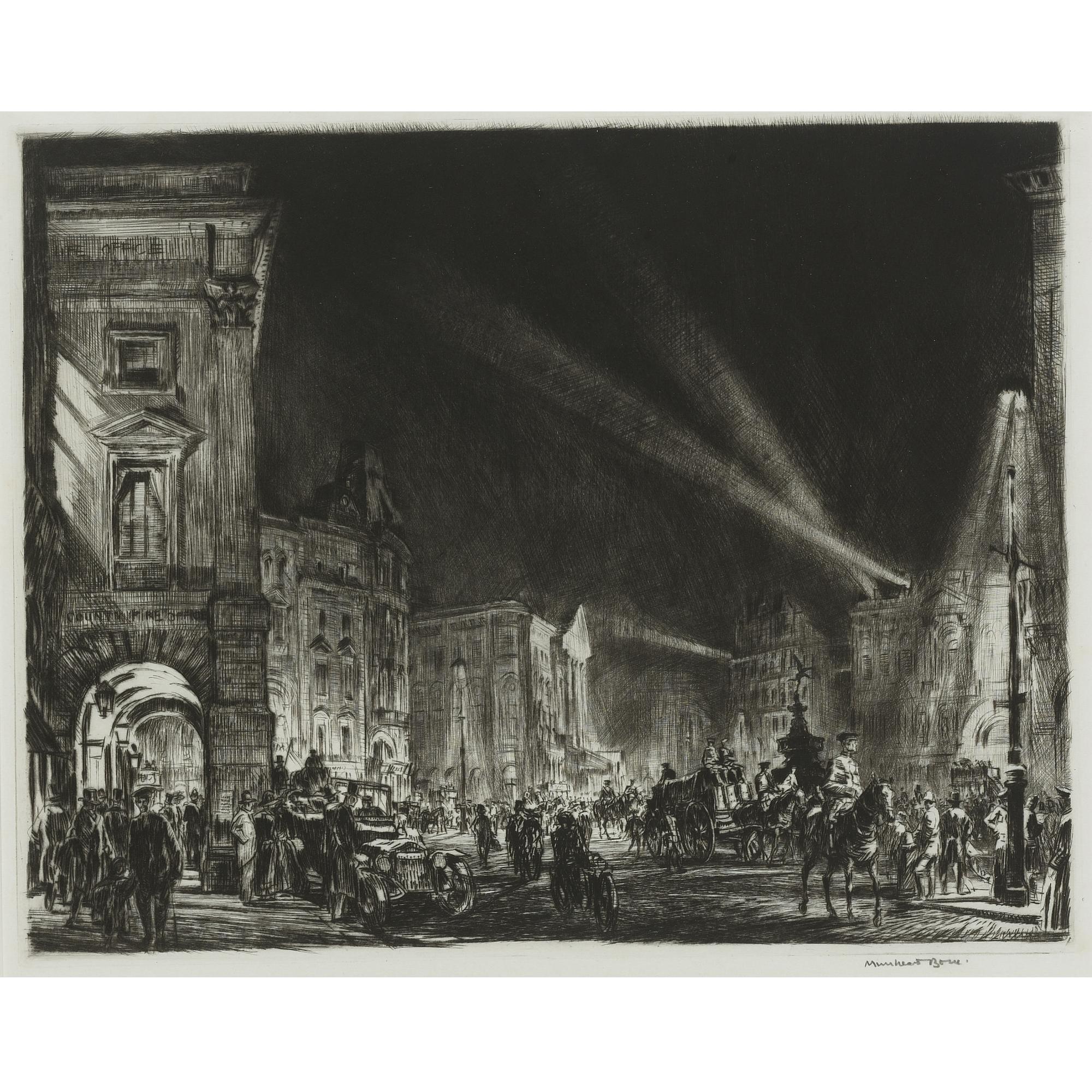 Sir Alfred Muirhead Bone - Spanish Good Friday; Rainy Night In Rome; And Piccadilly Circus (Dodgson 412, 299 And 332)