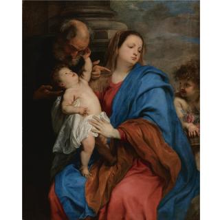 Sir Anthony van Dyck - Holy Family With An Angel, Perhaps The Rest On The Flight Into Egypt