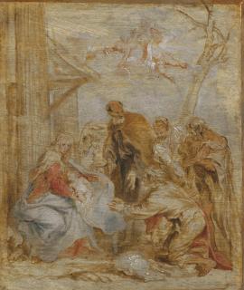 Sir Anthony Van Dyck - The Adoration of the Shepherds - a bozzetto
