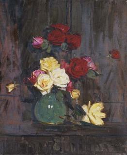 Sir Arthur Ernest Streeton - Still Life With Roses