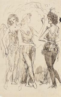 Sir Augustus Edwin John, O.M., R.A. - Study of three female figures