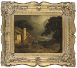 Sir Augustus Wall Calcott - A Mother And Daughter Outside Their Croft