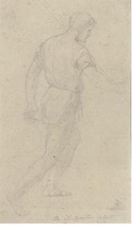 Sir Augustus Wall Callcott, R.A. - Study of a man holding a staff