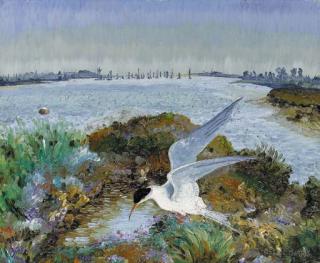 Sir Cedric Morris, Bt. - Estuary with tern