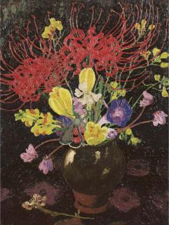 Sir Cedric Morris, Bt. - Vase of spring flowers