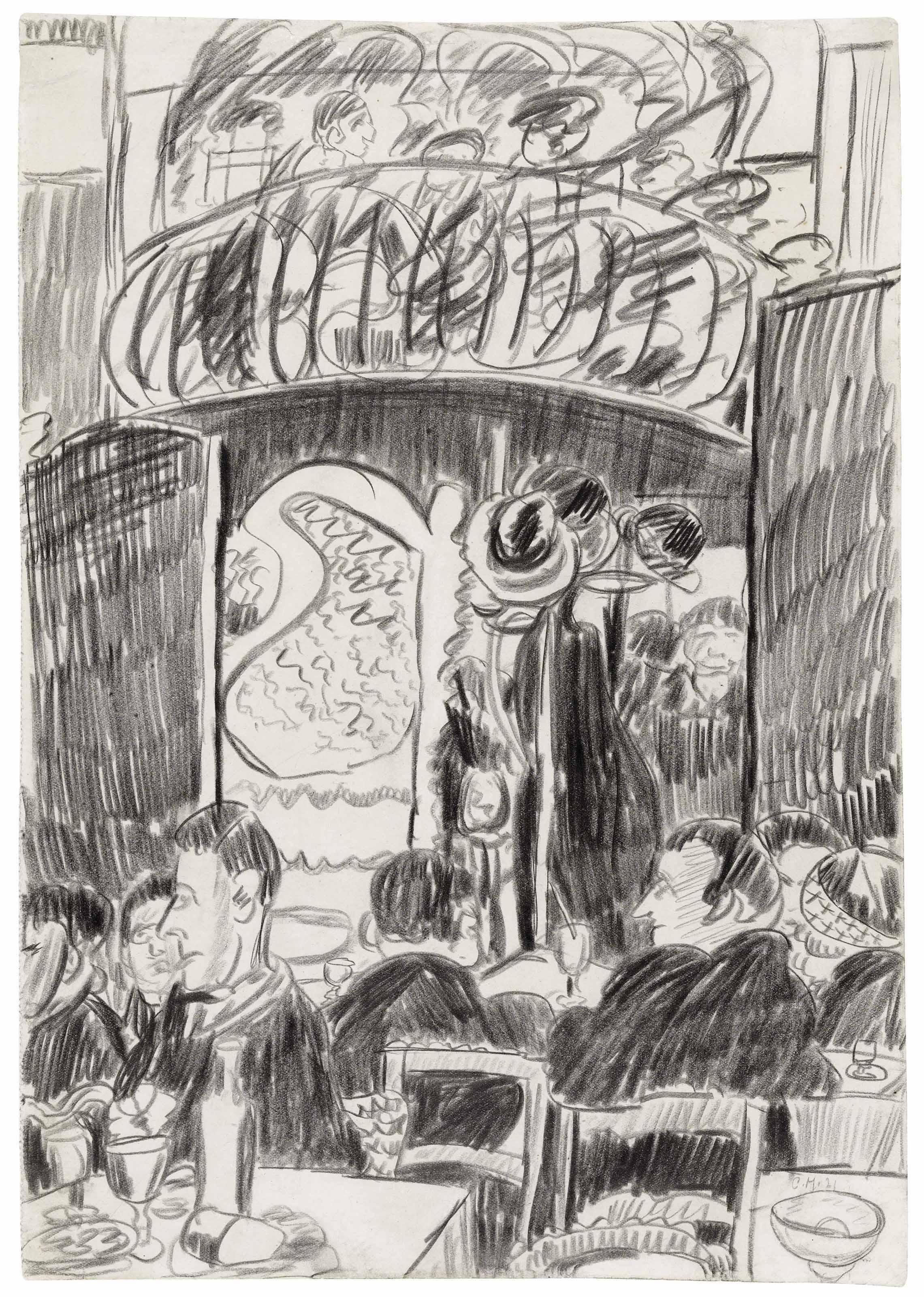 Sir Cedric Morris - Café scene