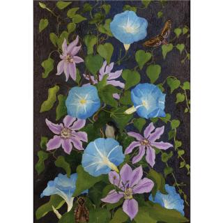 Sir Cedric Morris - Clematis And Morning Glory