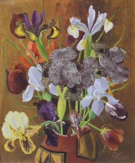 Sir Cedric Morris - Irises and tulips
