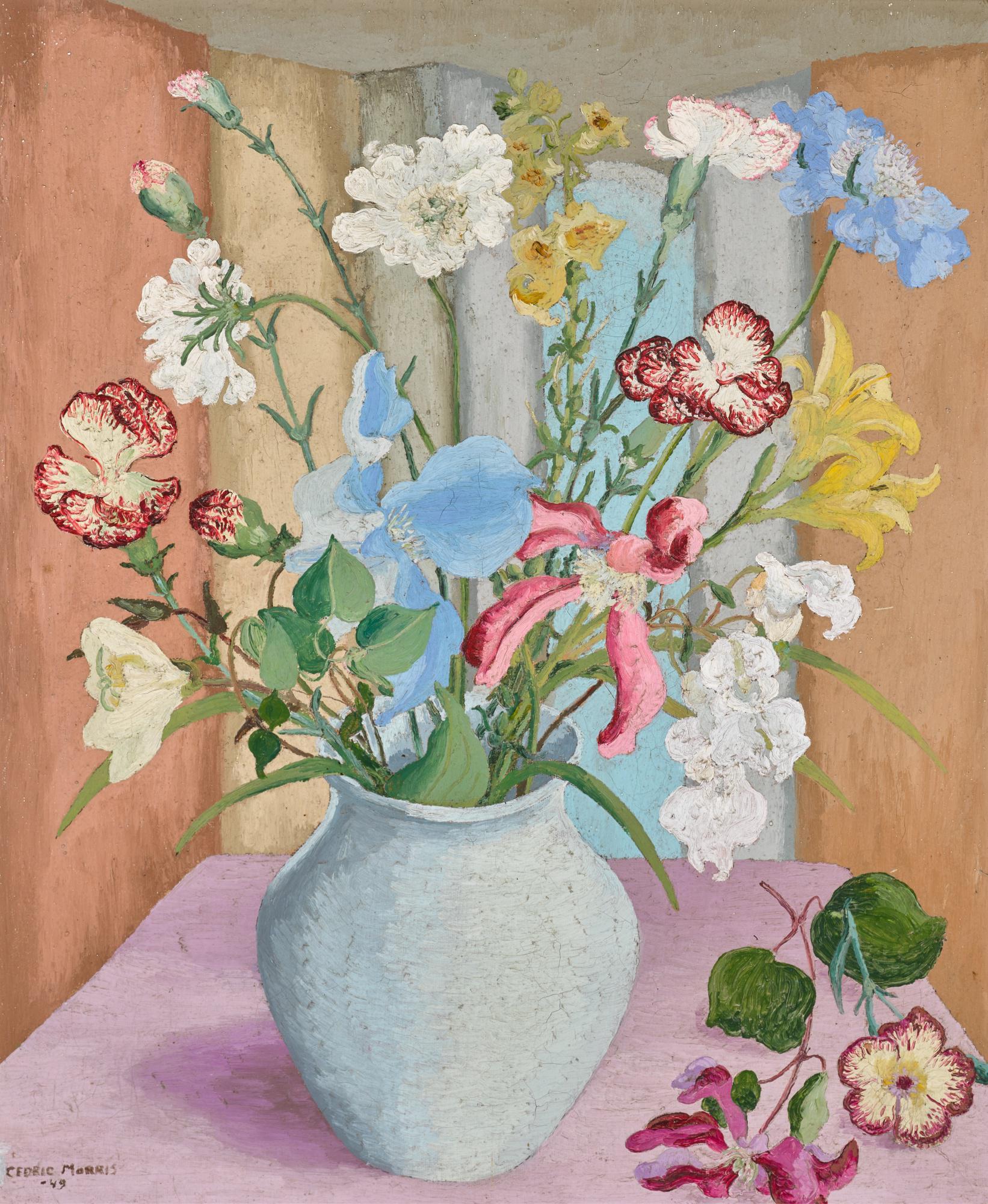 Sir Cedric Morris - Still Life (Scabious, Carnations And Hemerocallis)