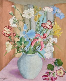 Sir Cedric Morris - Still Life (Scabious, Carnations And Hemerocallis)