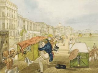 Sir Charles D\'Oyly, 7Th Bt. - An inexperienced palanquin rider, Tom Raw hiring a palanquin on the Esplanade, Calcutta