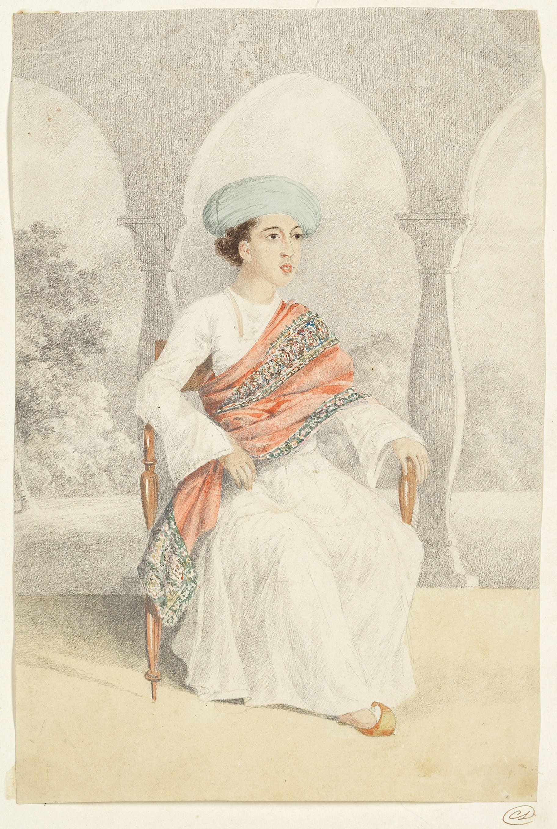 Sir Charles D\'Oyly - Portrait Of A Wealthy Indian Man, Possibly A Prince Mounted But Unframed