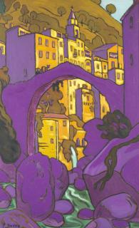 Sir Claude Francis Barry R.B.A. - Old Roman Bridge, St Remo