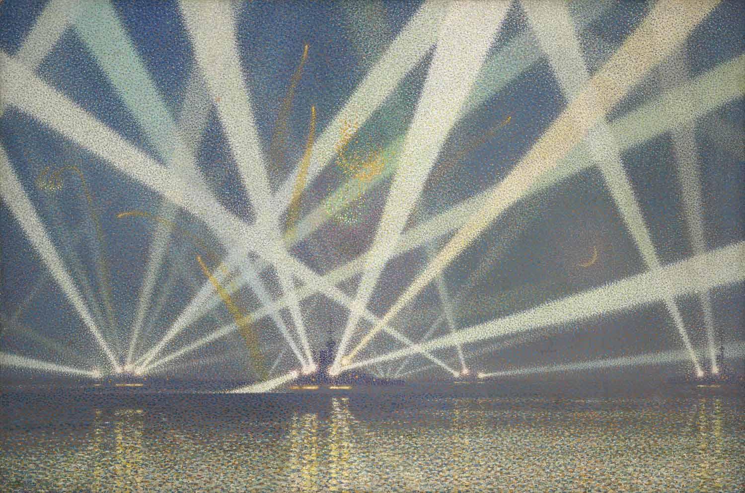 Sir Claude Francis Barry, R.B.A. - The Grand Fleet: Searchlight Display