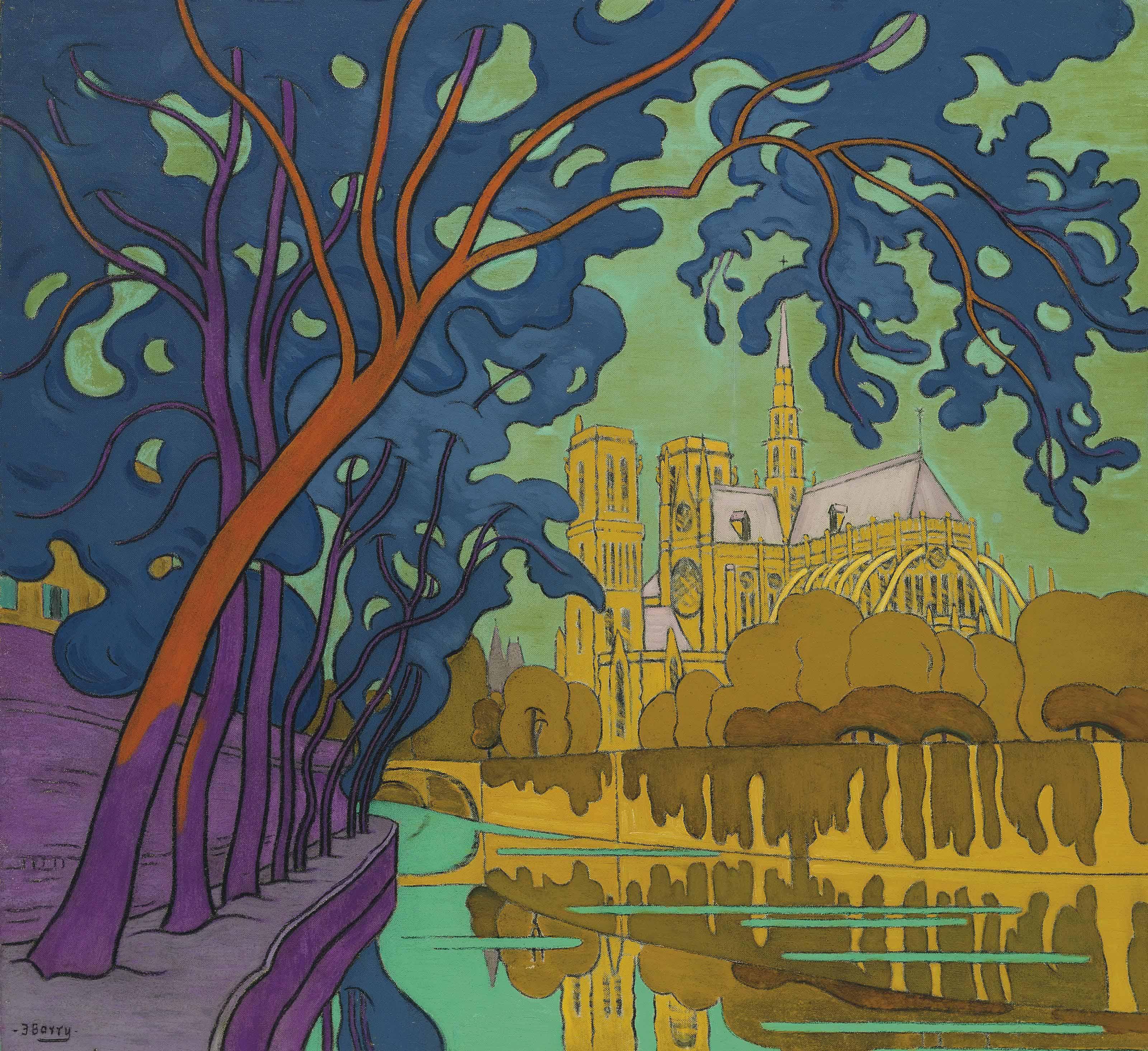 Sir Claude Francis Barry - Notre Dame Paris, Evening