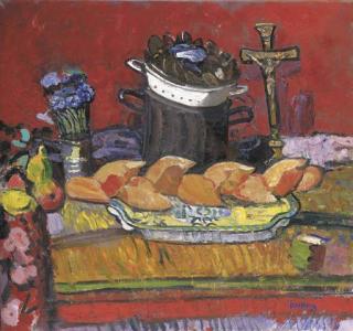 Sir David Abercrombie Donaldson, R.S.A. - Still life with mussels