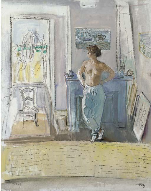 Sir David Abercrombie Donaldson, R.S.A. - Young girl in an interior