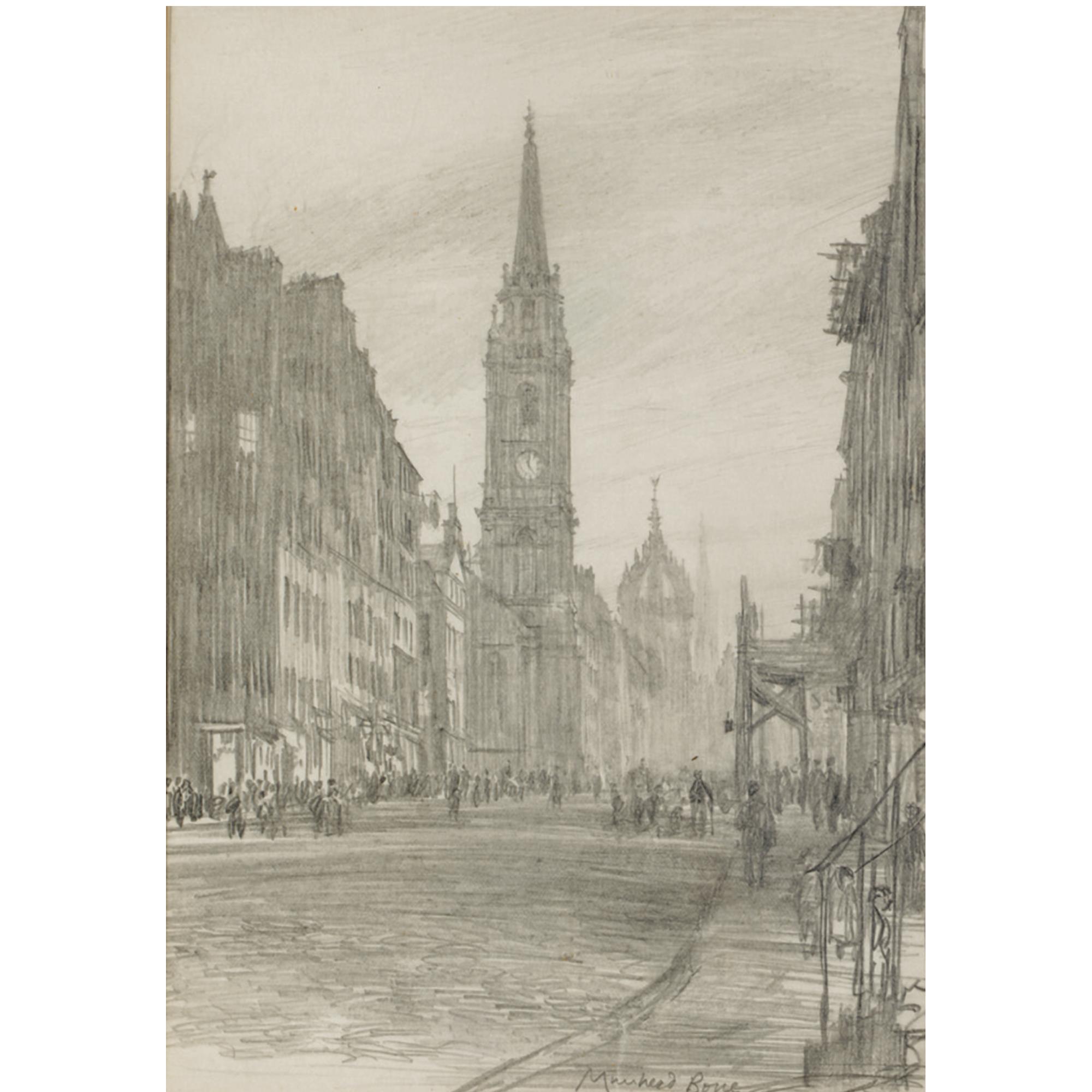 Sir David Muirhead Bone, H.R.S.A., H.R.W.S. - High Street, Edinburgh