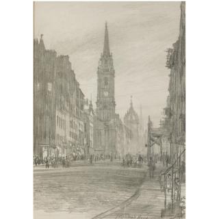 Sir David Muirhead Bone, H.R.S.A., H.R.W.S. - High Street, Edinburgh
