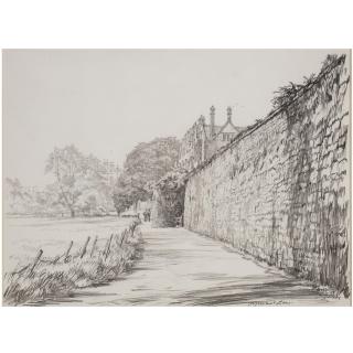 Sir David Muirhead Bone, H.R.S.A., H.R.W.S. - Merton Wall And Dead Man\'S Walk, Oxford