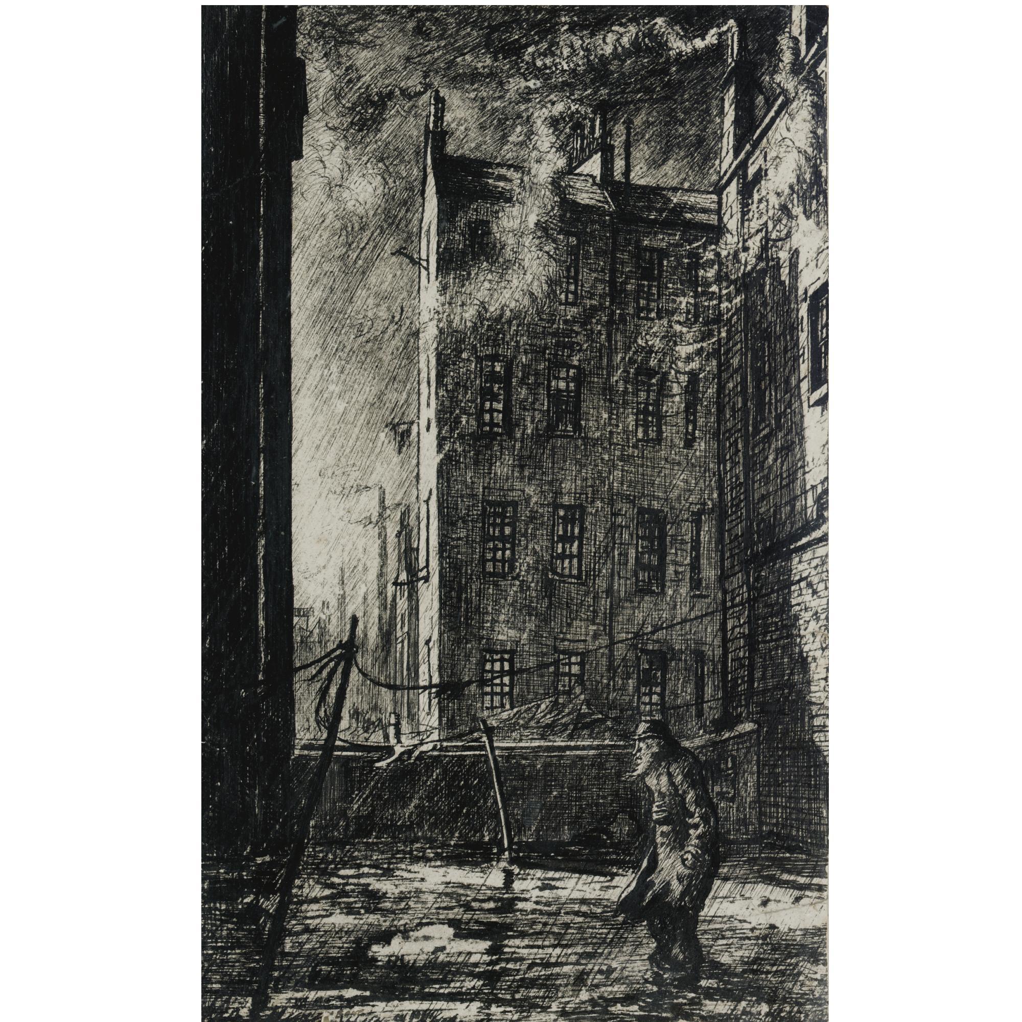 Sir David Muirhead Bone, H.R.S.A., H.R.W.S. - The Old Beggar, Glasgow