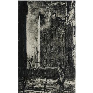 Sir David Muirhead Bone, H.R.S.A., H.R.W.S. - The Old Beggar, Glasgow