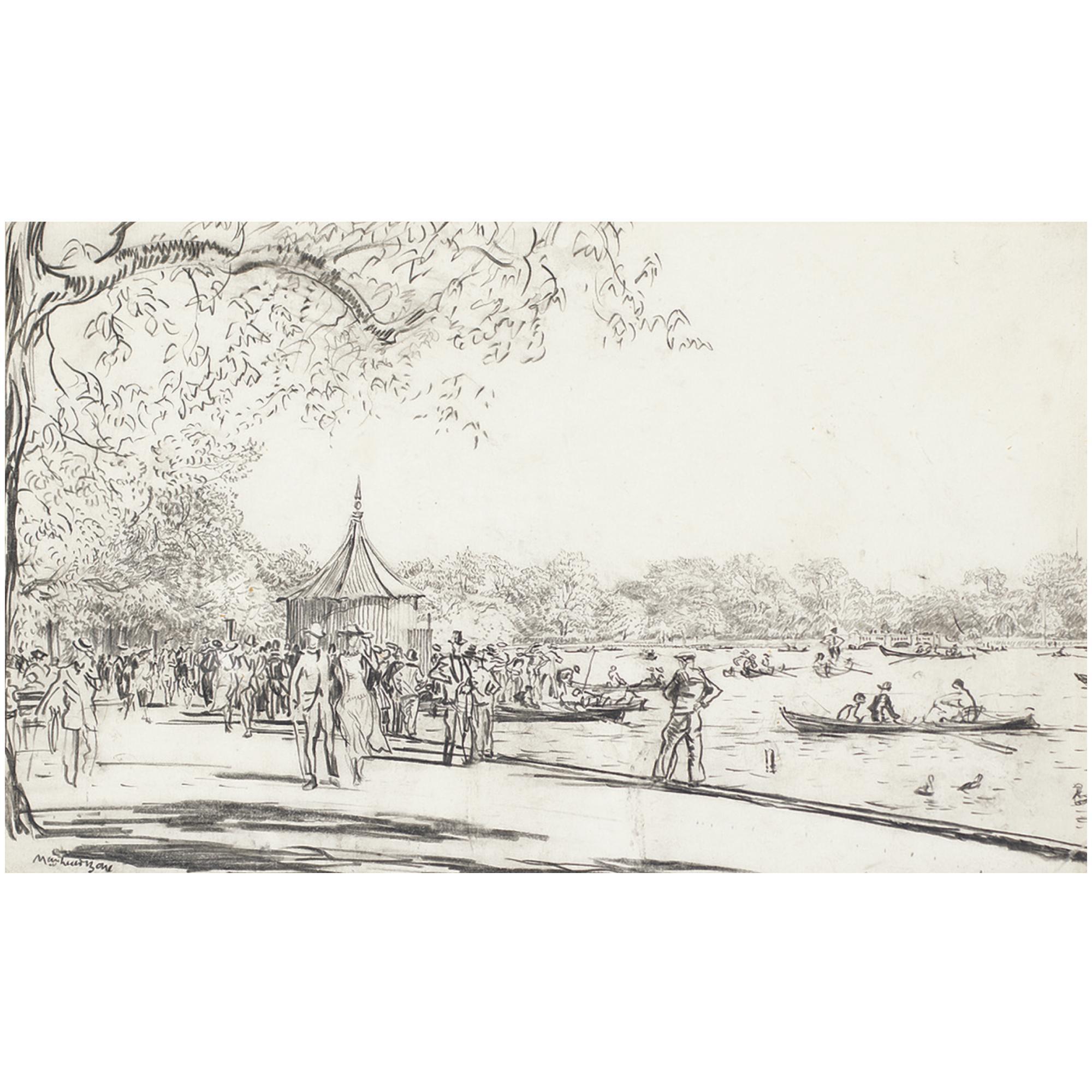 Sir David Muirhead Bone, H.R.S.A., H.R.W.S. - The Serpentine, Hyde Park, London