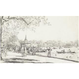 Sir David Muirhead Bone, H.R.S.A., H.R.W.S. - The Serpentine, Hyde Park, London